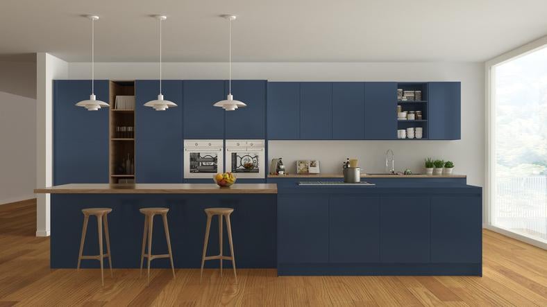Luxury vinyl plank flooring in a kitchen
